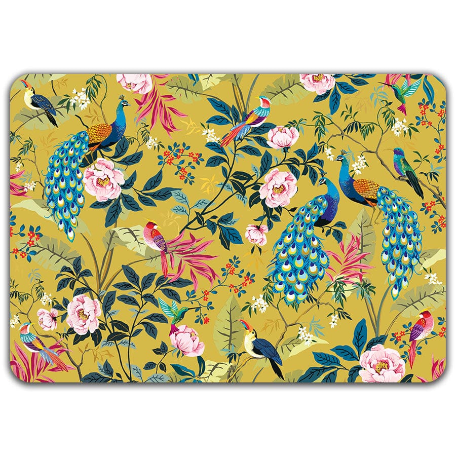 Paons Exotiques - Set de table dorure Cartes d'Art